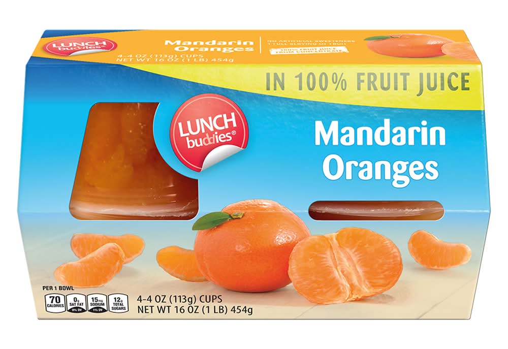 Lunch Buddies Fruit Cups in Juice (4 x 4 oz)