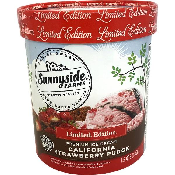 Sunnyside Farms California Strawberry Fudge Ice Cream