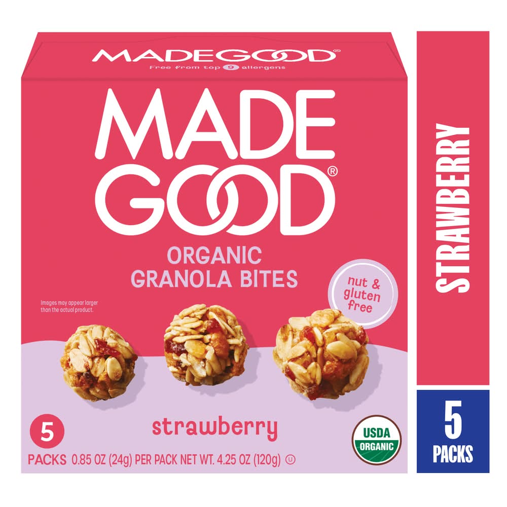 Made Good Organic Granola Bites, Strawberry (5 x 0.85 oz)