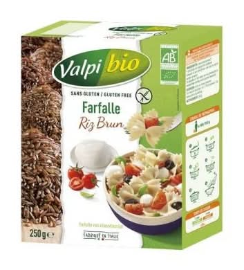 Farfalles de riz brun 250 grs - Sans gluten - VALPI BIO