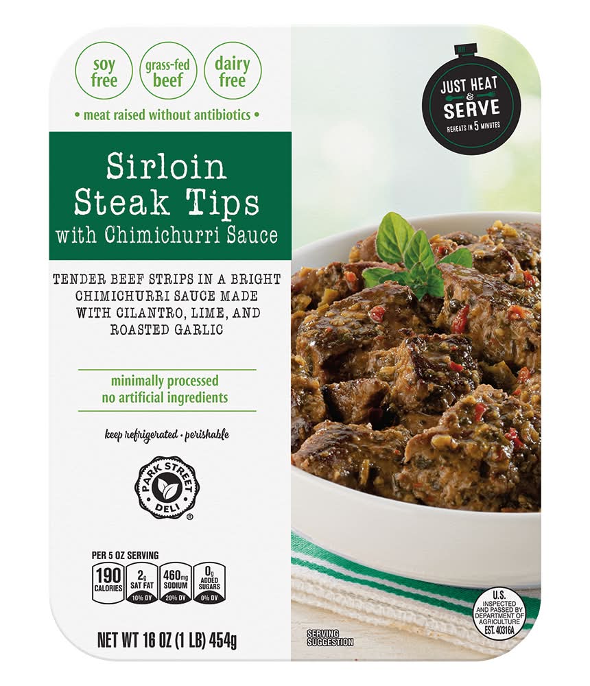 Park Street Deli Sirloin Steak Tips With Chimichurri Sauce (16 oz)