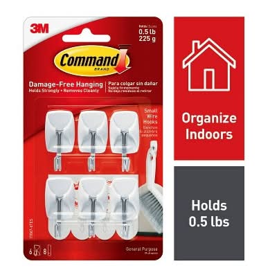 Command Small Sized Wire Hooks (6 ct)