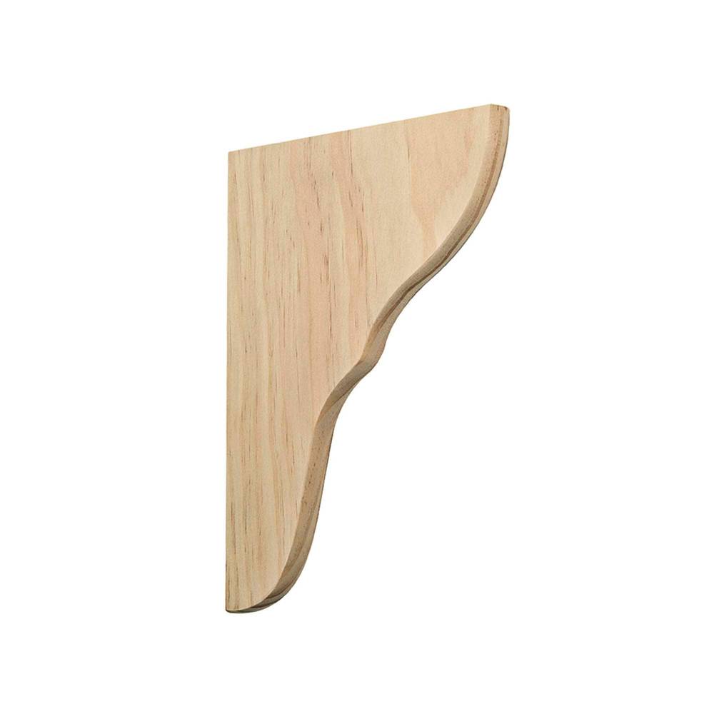 Waddell Unfinished Pine Wood Corbel - 11-in x 0.75-in - Paintable/Stainable - Mounting Hardware Included - Versatile for Shelf Brackets and Wall Decor | 1357