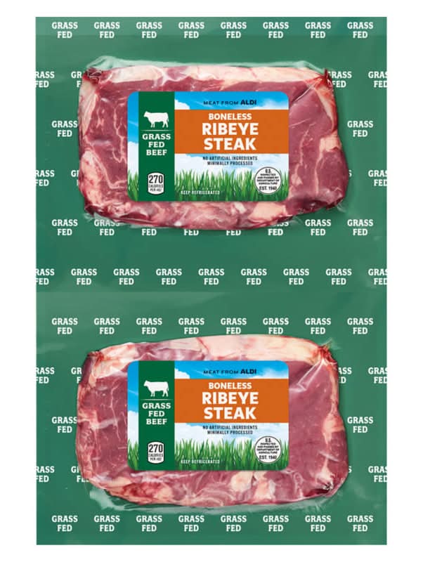 Aldi Grass Fed Beef Ribeye Steaks (2 pack)