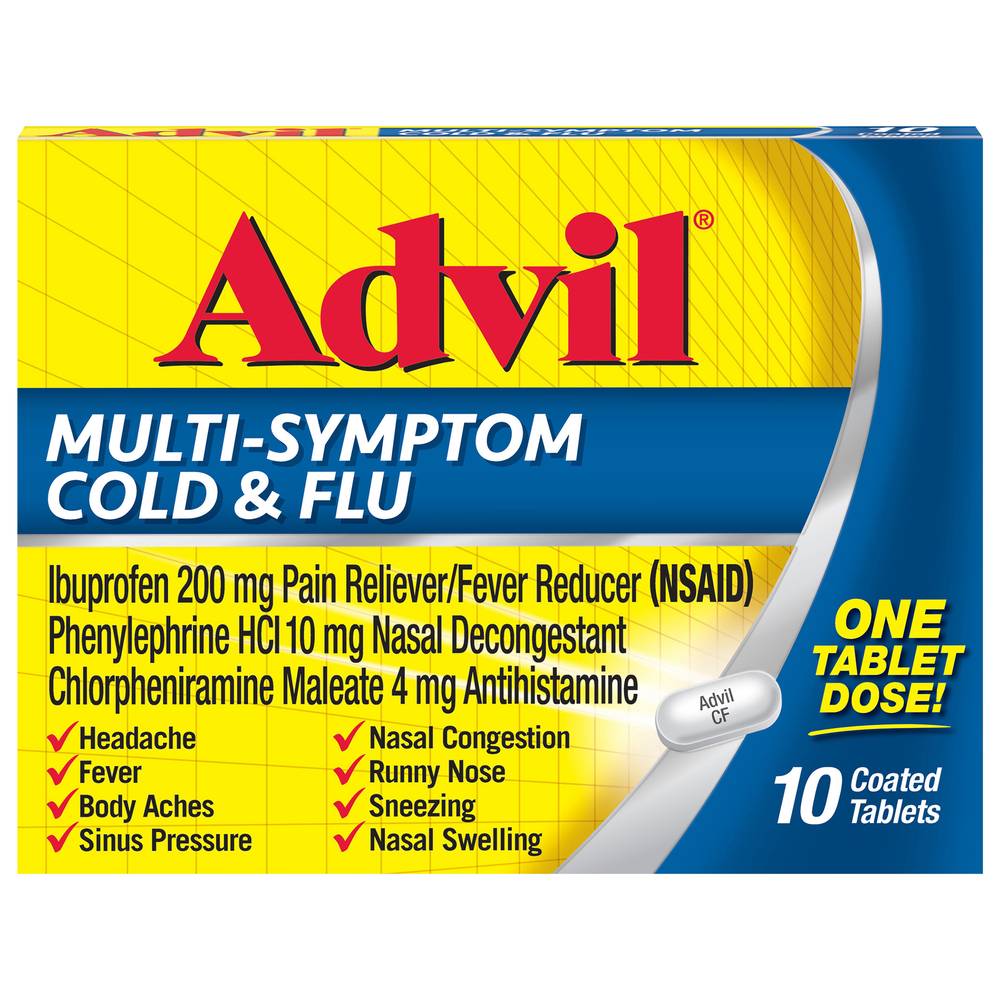 Advil Multi Symptom Cold & Flu Coated Tablets (10 ct)