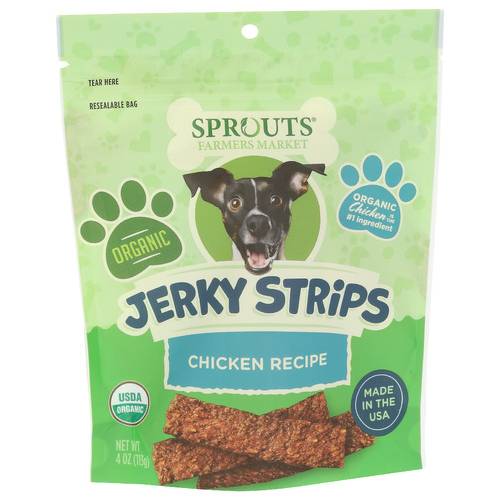Sprouts Organic Chicken Flavor Jerky Strips Dog Treats