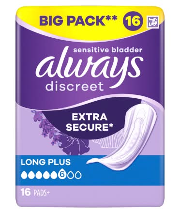 Always Long Plus Women Incontinence Pads (16 pack)