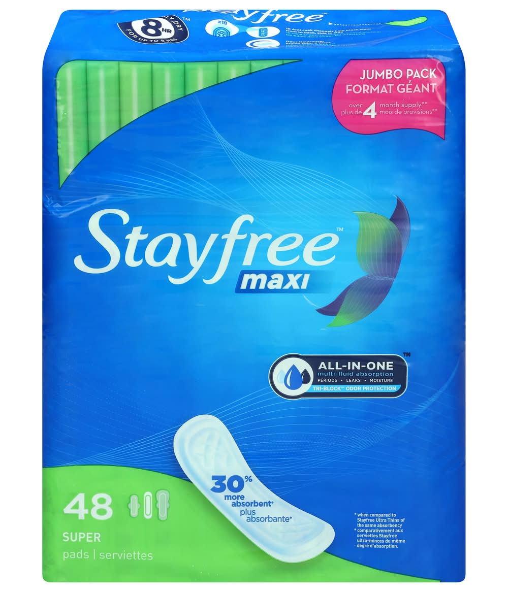 Stayfree Super Absorbency Maxi Pads (1.2 lbs)