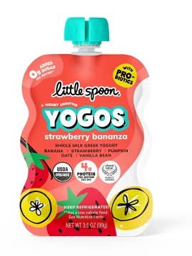 Little Spoon YoGos Strawberry Banana Organic Whole Milk Kids’ Yogurt Pouches – 3.5oz