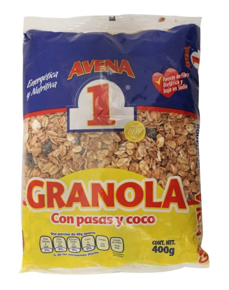 N1 · Granola con pasas y coco (400 g)