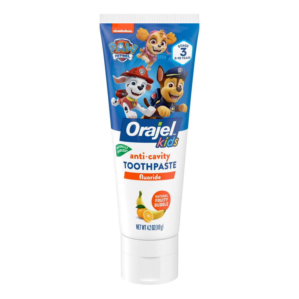 Orajel Kids Paw Patrol Fluoride Fruity Bubble Anticavity Toothpaste Stage 3 (2-10 years)