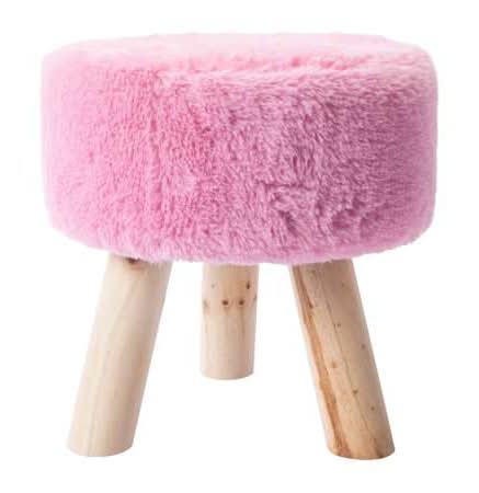 Plush Foot Stool Pink