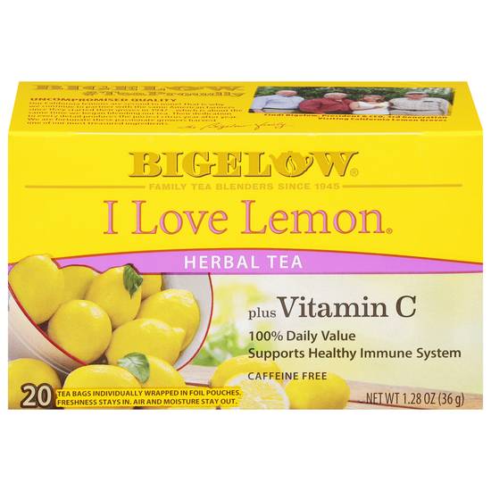 Bigelow I Love Lemon Caffeine Free Herbal Tea (20 ct, 1.28 oz)