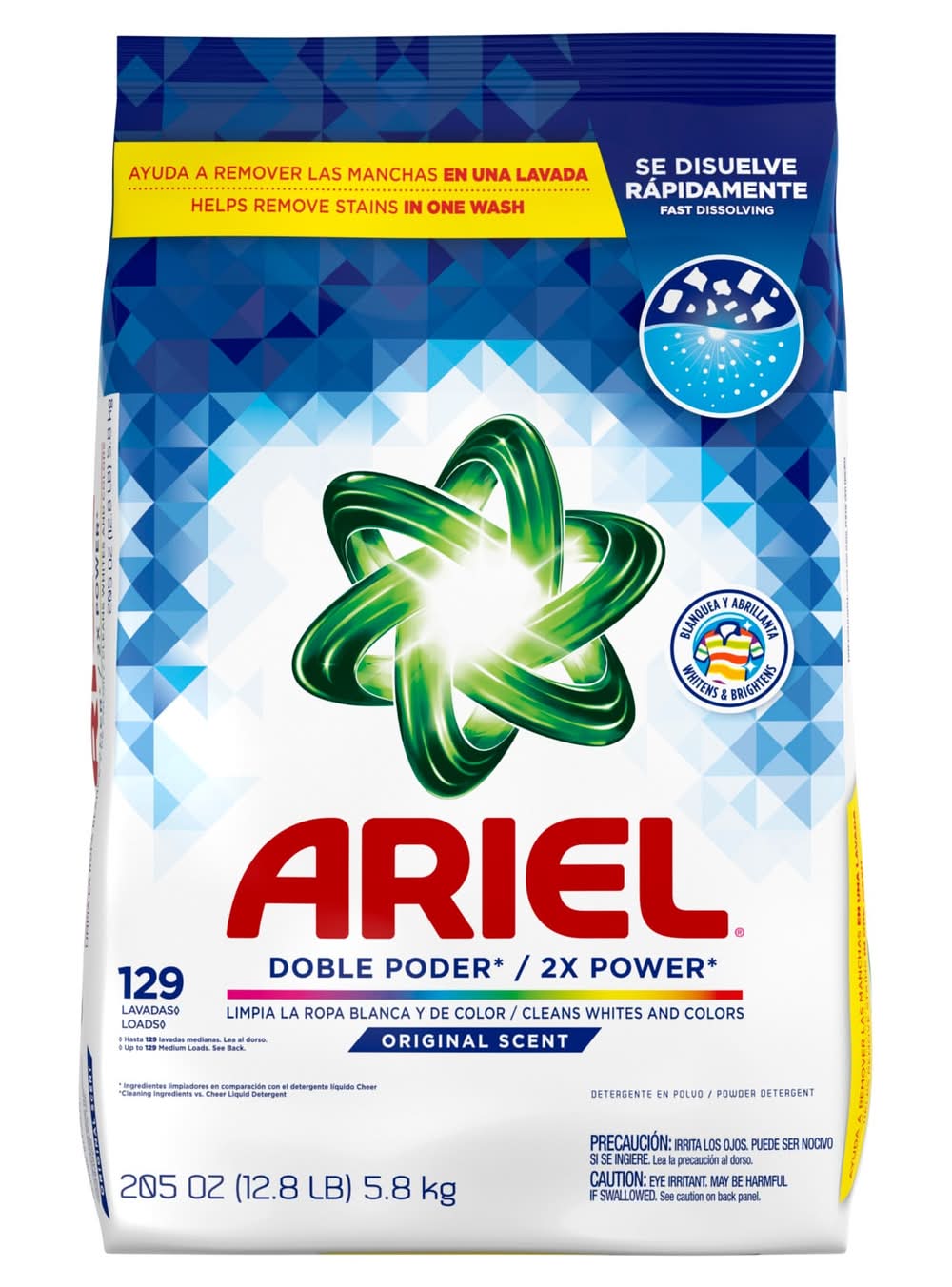 ARIEL Original HE Laundry Detergent 129 Loads 205 -oz