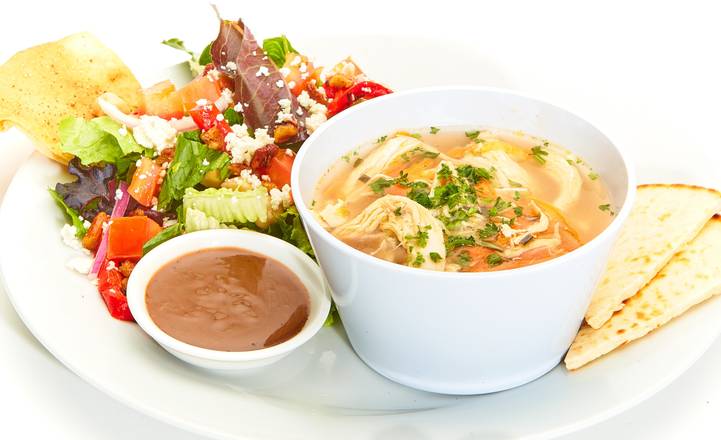 Soup with Greek Salad