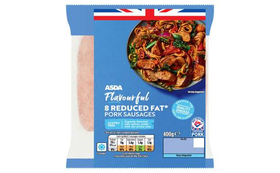 ASDA 8 Flavourful Reduced Fat Pork Sausages 400g