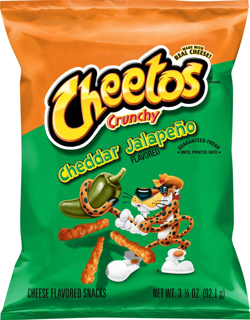 Cheetos Crunchy Snacks (cheddar jalapeno cheese)