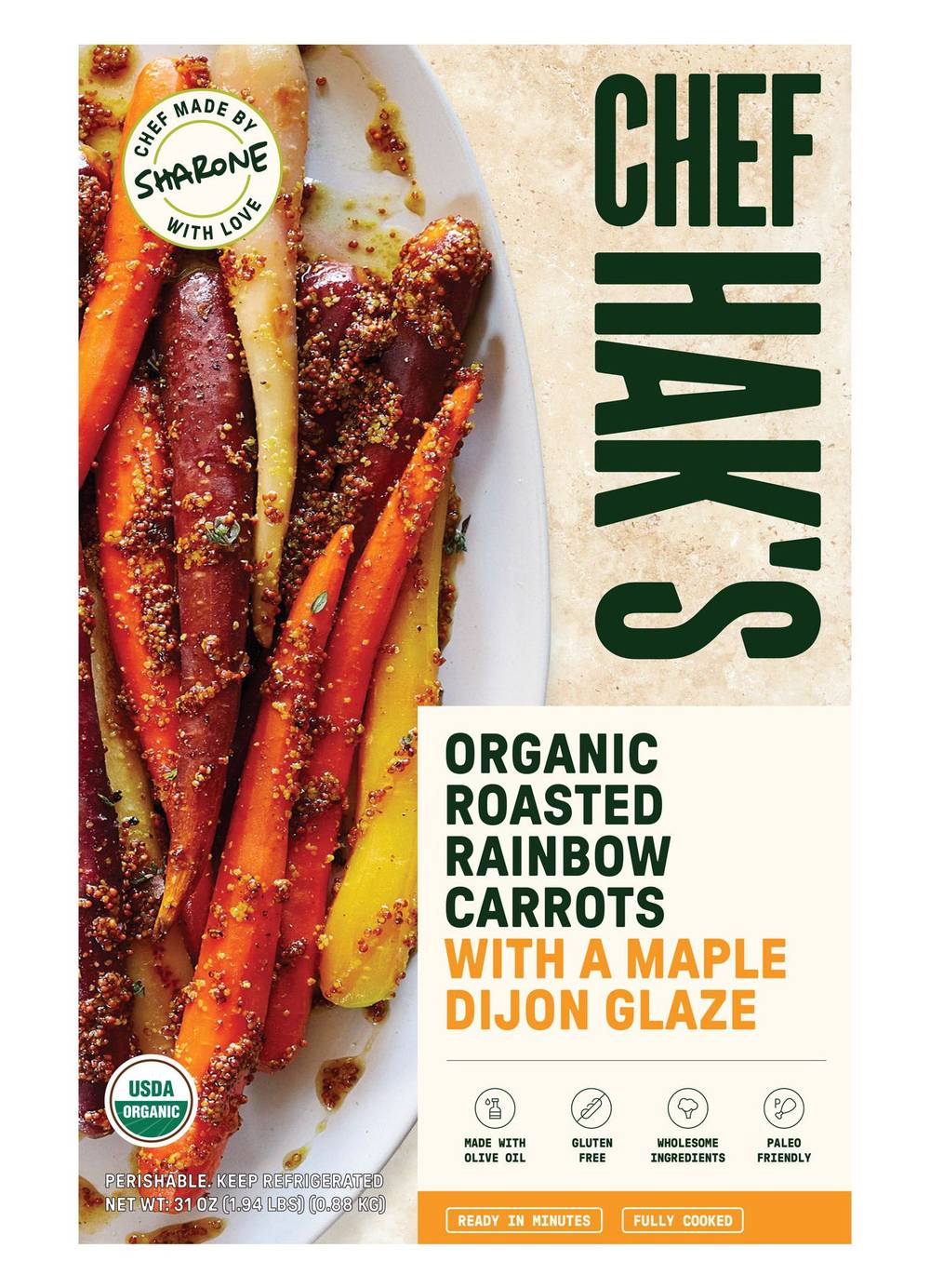 Chef Hak's Organic Roasted Rainbow Carrots (31 oz)