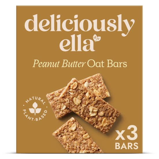 Deliciously Ella Peanut Butter, Gluten Free & Vegan Oat Bars (3 pack)