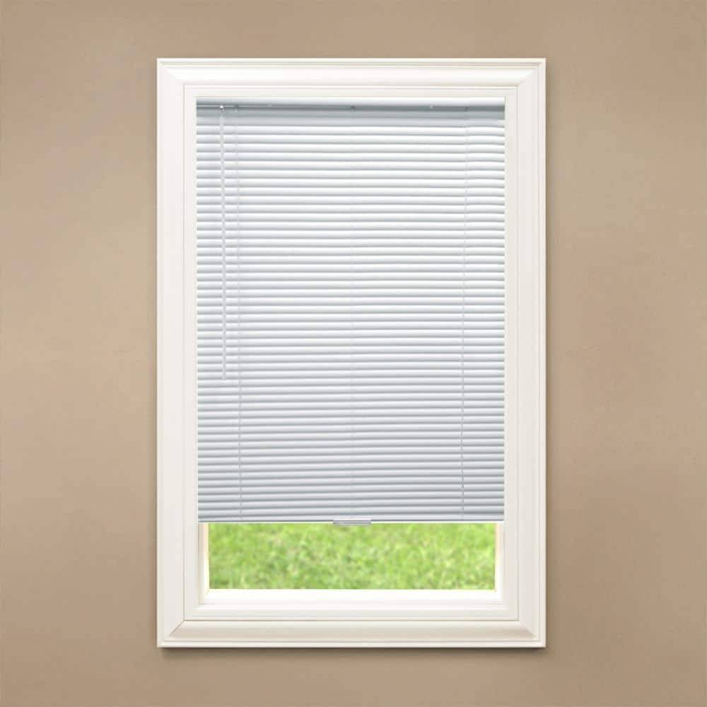 White Cordless Enhanced Room Darkening Vinyl Blinds With 1 In. Slat - 23 In. W X 48 In. L (Actual 22.5 In. W X 48 In. L)