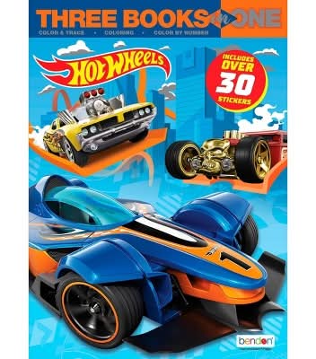 Bendon Hot Wheels 3-in-1 Activity Book, 7.75 inches x 10.75 inches