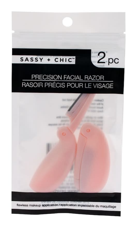 SassyChic Precision Facial Razor, Pink (2 ct)