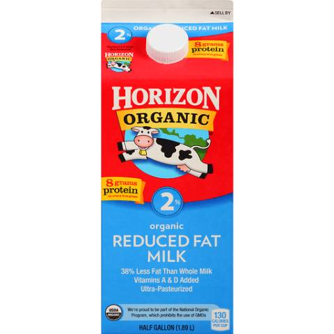 Horizon Organic 2% Reduced Fat Milk Half Gallon