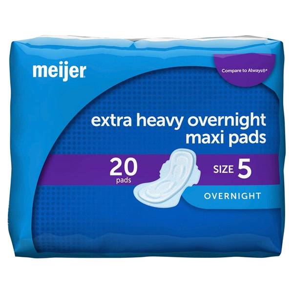 Meijer Maxi With Flexi-Wings, Extra Heavy Overnight Absorbency, Size 5 (20 ct)