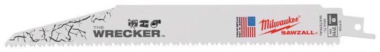 Milwaukee The Wrecker 9 In. Bi-Metal Demolition Reciprocating Saw Blade 7/11 Tpi 5 Pk