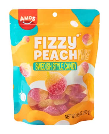 Amos® Fizzy Peach Swedish Style Candy 9.5oz Fizzy Peach