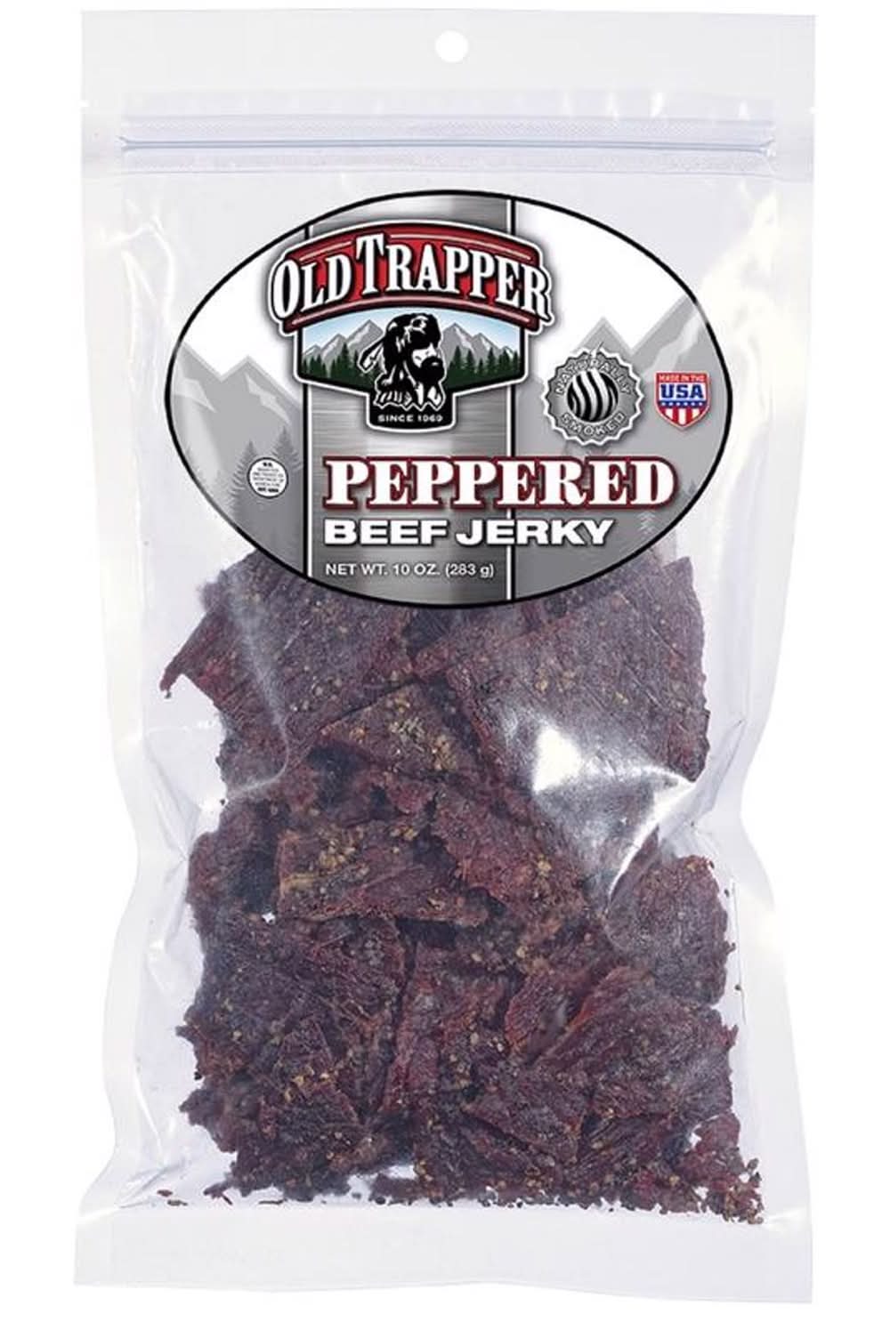 Old Trapper Peppered Beef Jerky 10 Oz Bagged