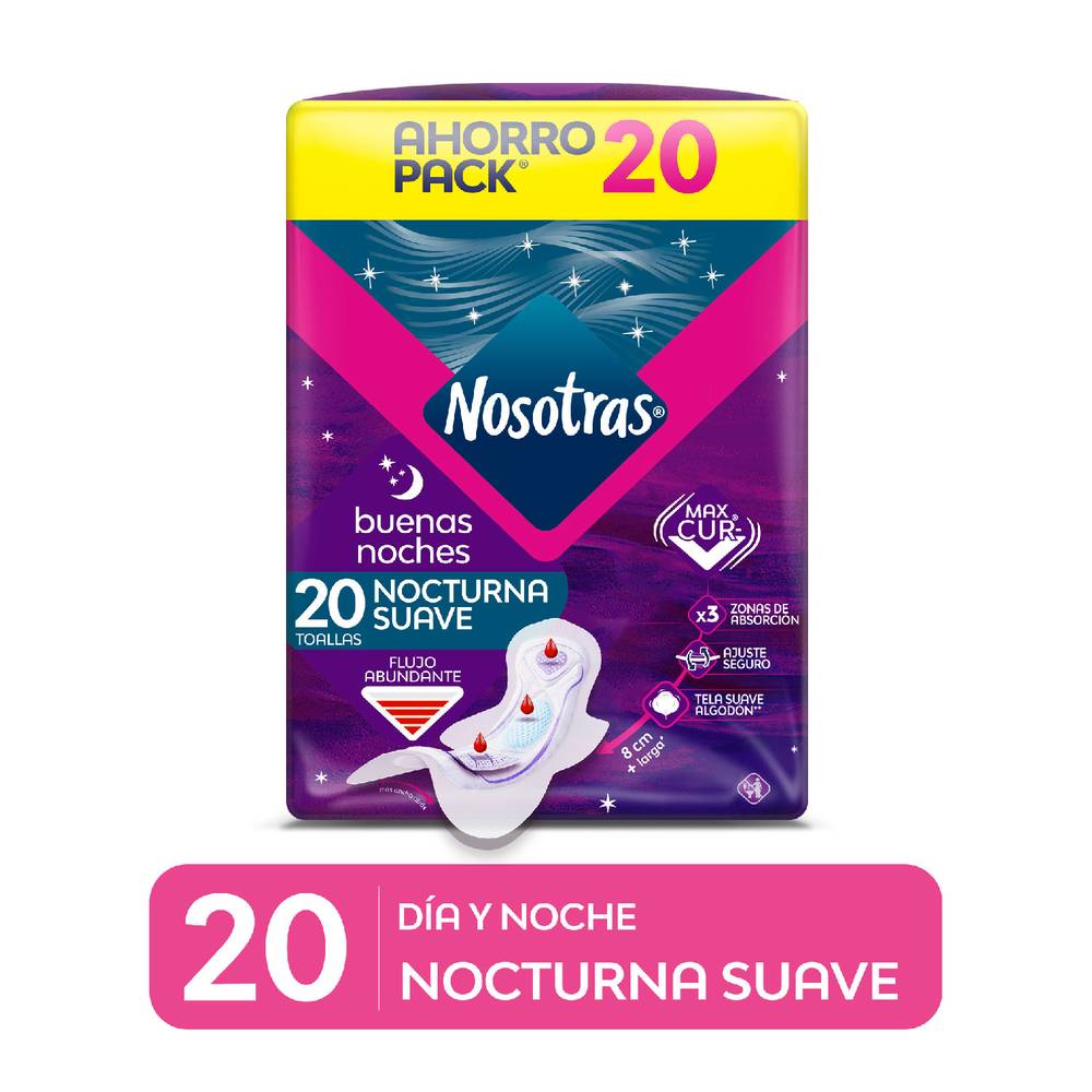 Nosotras buenas noches normal tela suave (20 un)