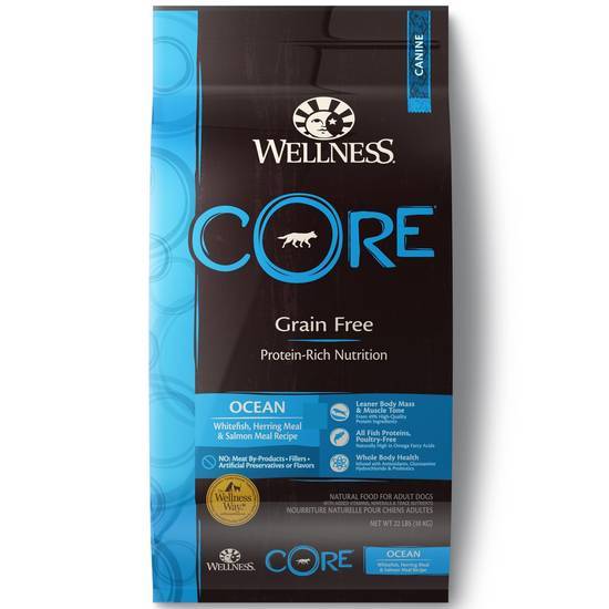 Wellness Core Natural Grain Free Ocean Recipe Dry Dog Food (22 lbs)