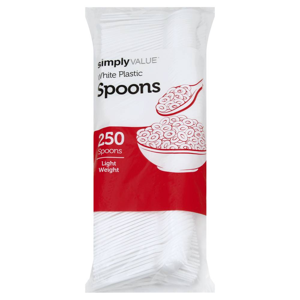 Simply Value Lightweight White Plastic Spoons (250 pack)