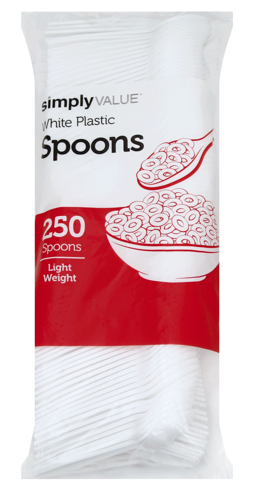 Simply Value Lightweight White Plastic Spoons (4.5 oz)