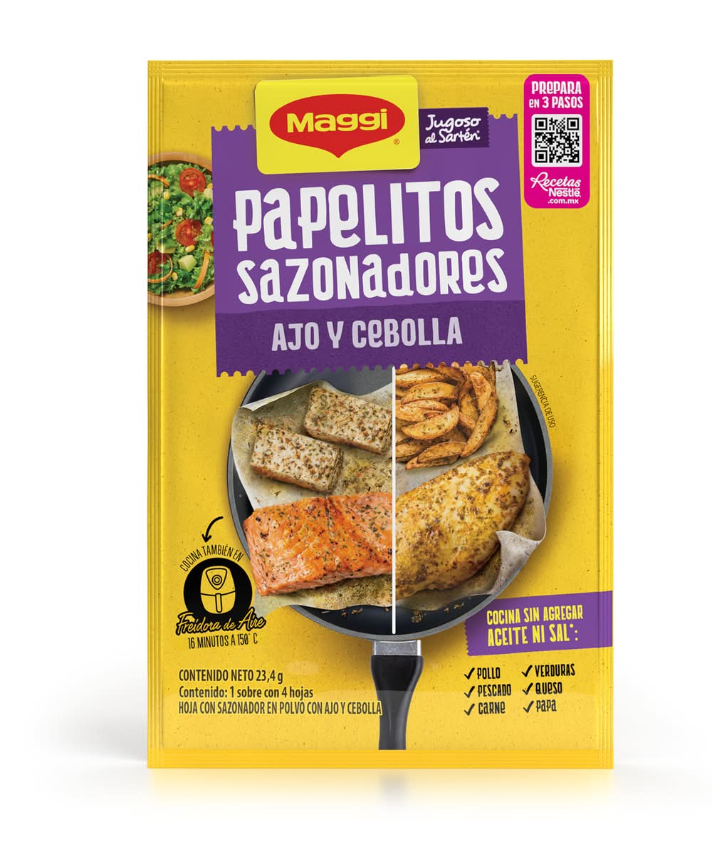 Maggi · Hojas jugoso al sartén, ajo y cebolla (4 un)
