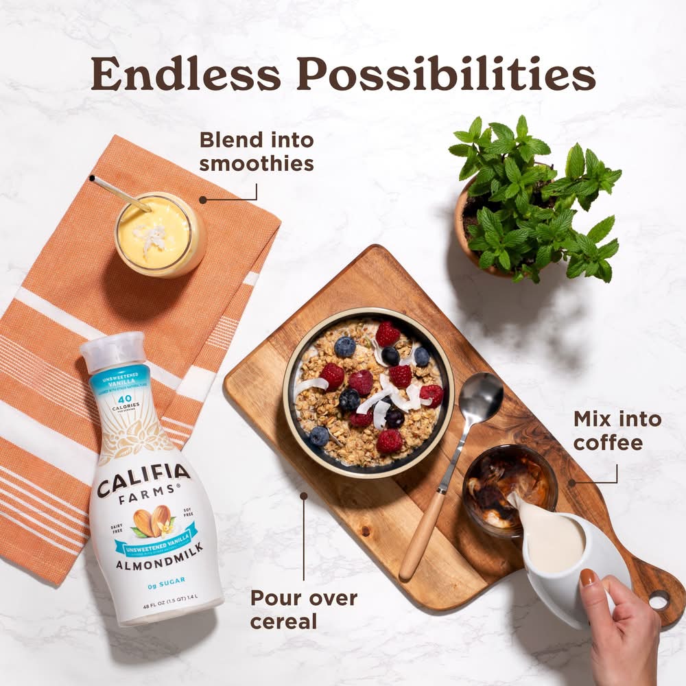 Califia Farms Unsweetened Vainilla Almond Milk (48 fl oz)
