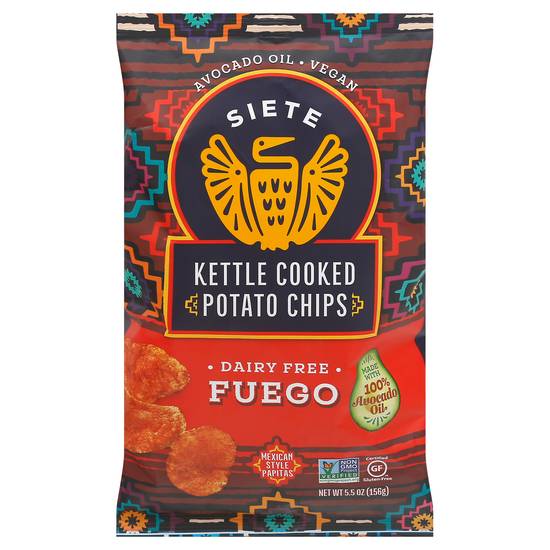 Siete Fuego Kettle Cooked Potato Chips Dairy & Gluten Free