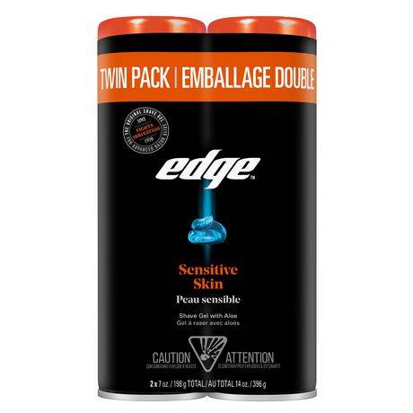 Edge Sensitive Skin Shaving Gel With Aloe Twin pack (198 g, 2 ct)