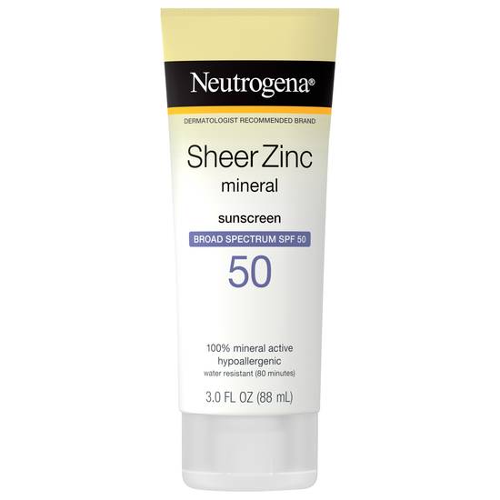Neutrogena Sheer Zinc Spf 60 Water Resistant Sunscreen