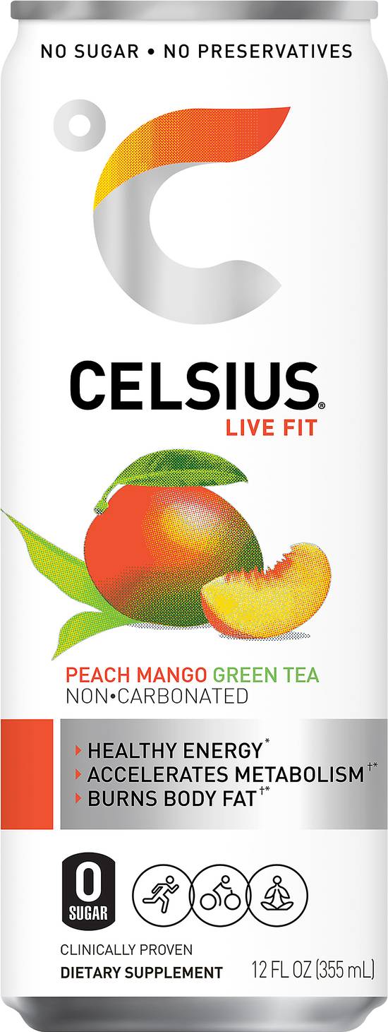 Celsius Peach Mango Green Tea (12 fl oz)