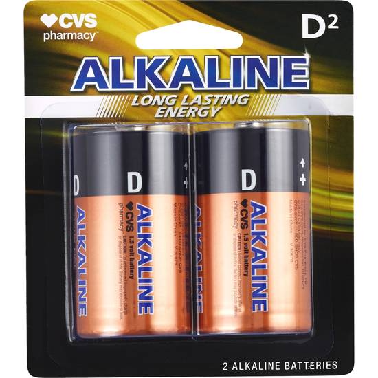 CVS Alkaline Batteries D, 2CT