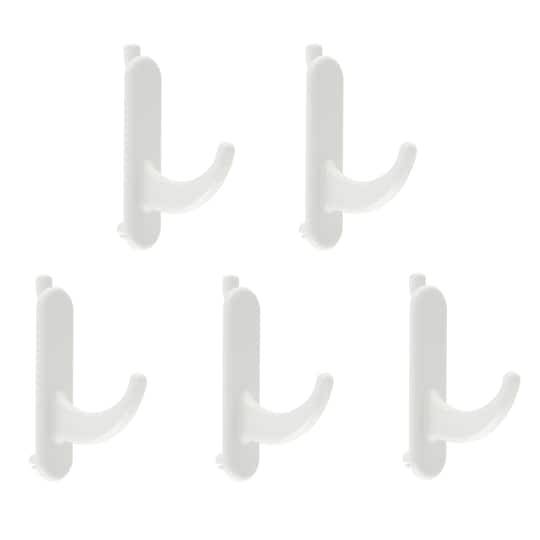 Short White Pegboard Hooks By Simply Tidy, 5Ct.