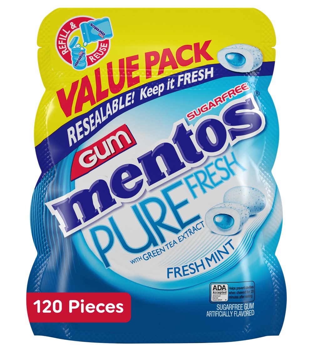 Mentos Pure Fresh Mint Sugar Free Gum (9.6 oz, 120 ct)