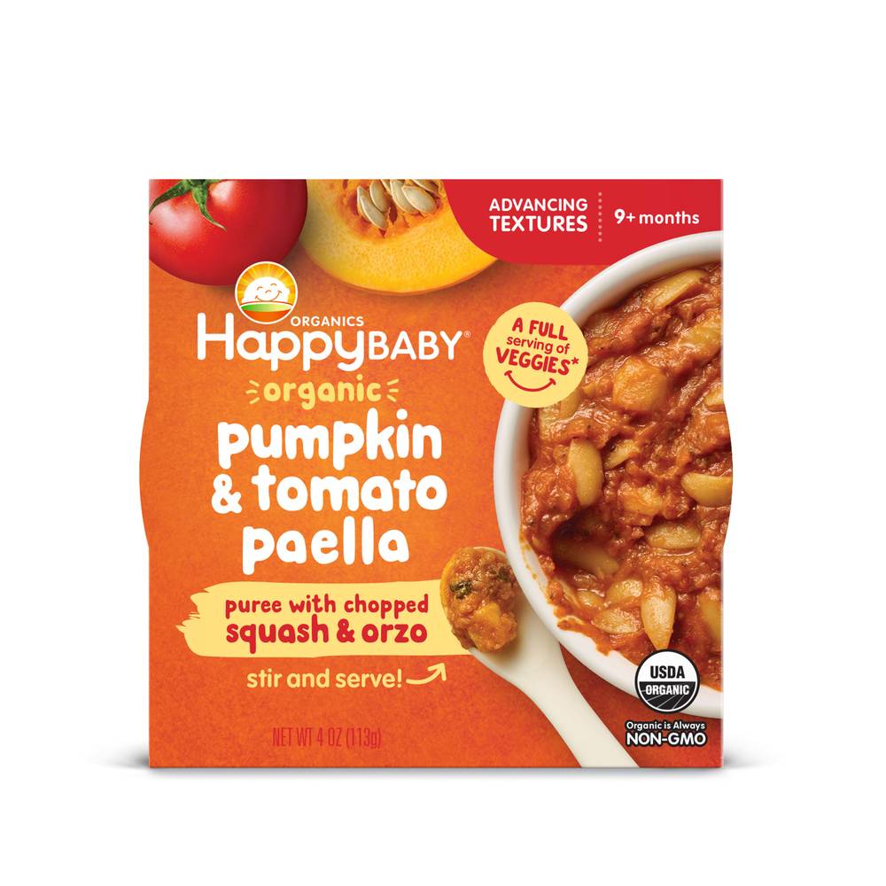 Happy Baby Organic Pumpkin & Tomato Paella Baby Food 9+ Months (4 oz)