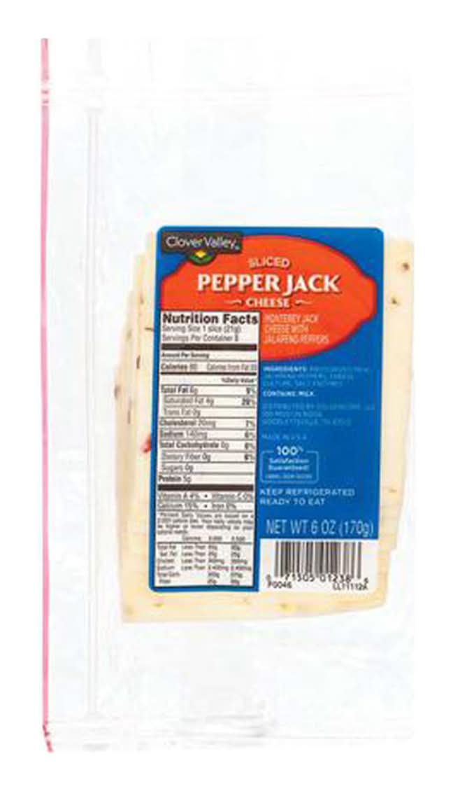 Clover Valley Sliced Pepper Jack Cheese (6 oz)