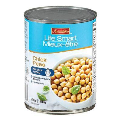 Irresistibles pois chiches sans sel ajouté, mieux-être (540 ml) - life smart chick peas (540 ml)