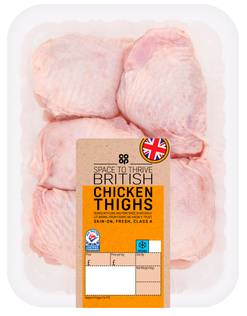 Co-op British Fresh Chicken Thighs 600G