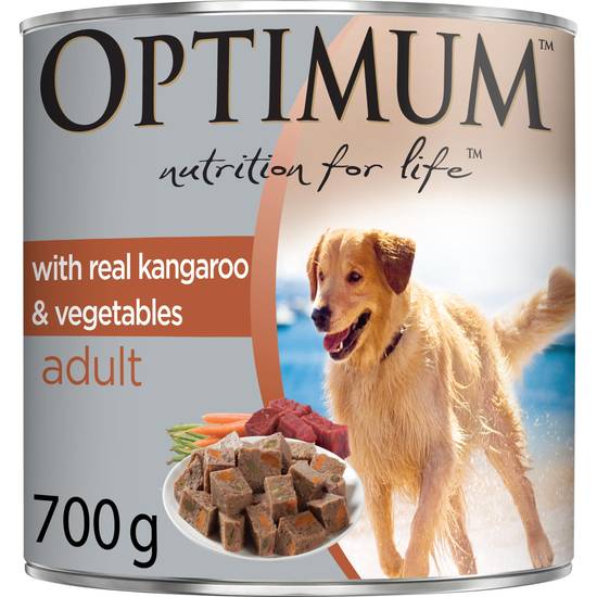 Optimum Real Kangaroo & Vegetables Adult Wet Dog Food Can 700g