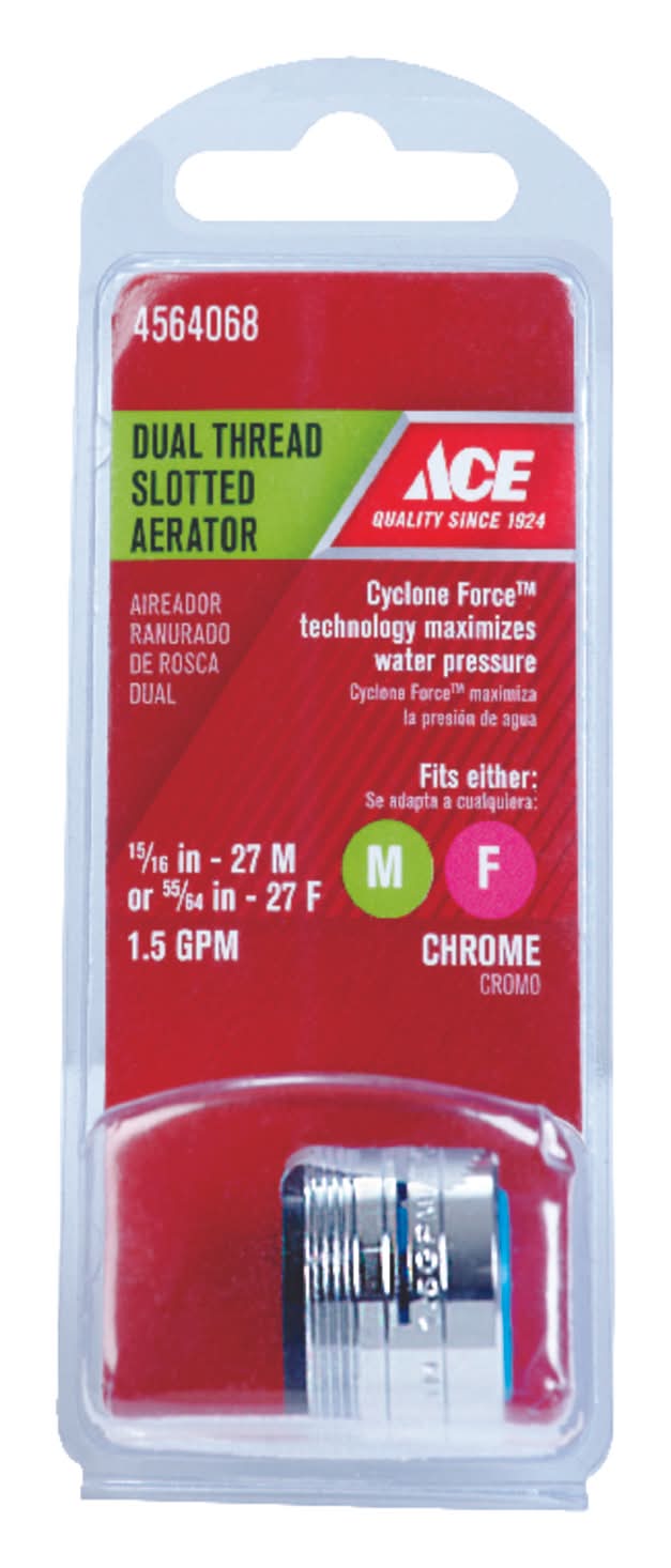 ACE Dual Thread 15/16 In.- 27M X 55/64 In.-27F Chrome Faucet Aerator